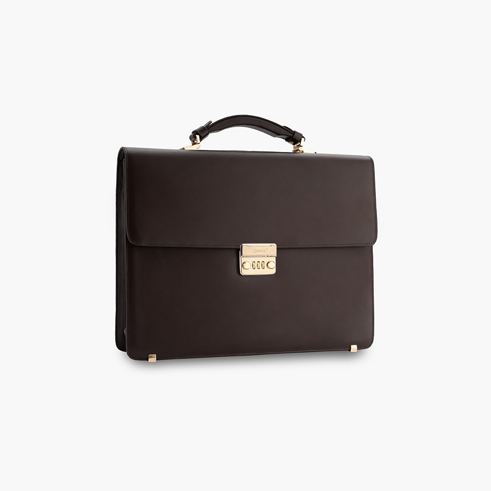 Cặp Xách Nam Gence Khóa Số Da Bò Box CTS18