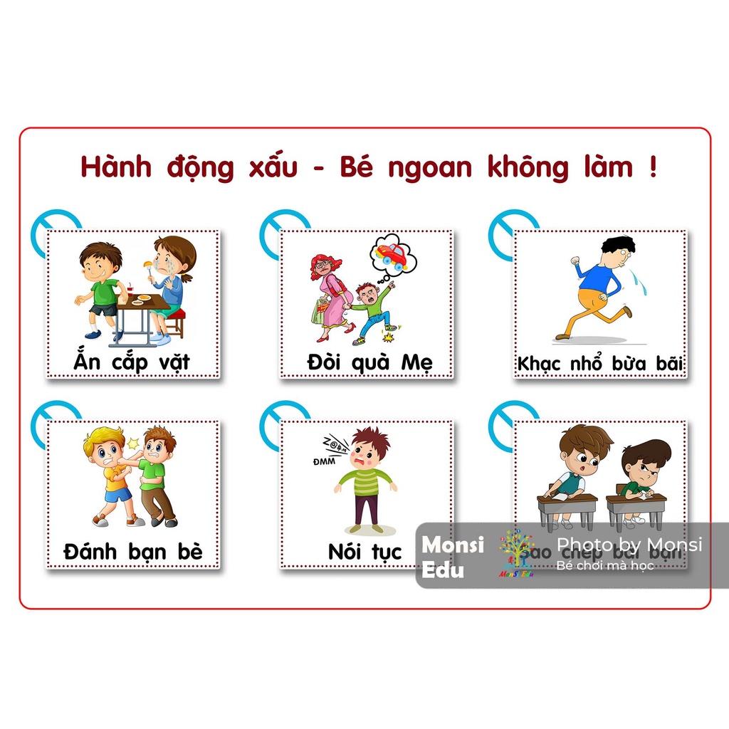 Montessori - Học Liệu Dính Dán Hành Vi &amp; Kỹ Năng Cho Bé - Matching Book