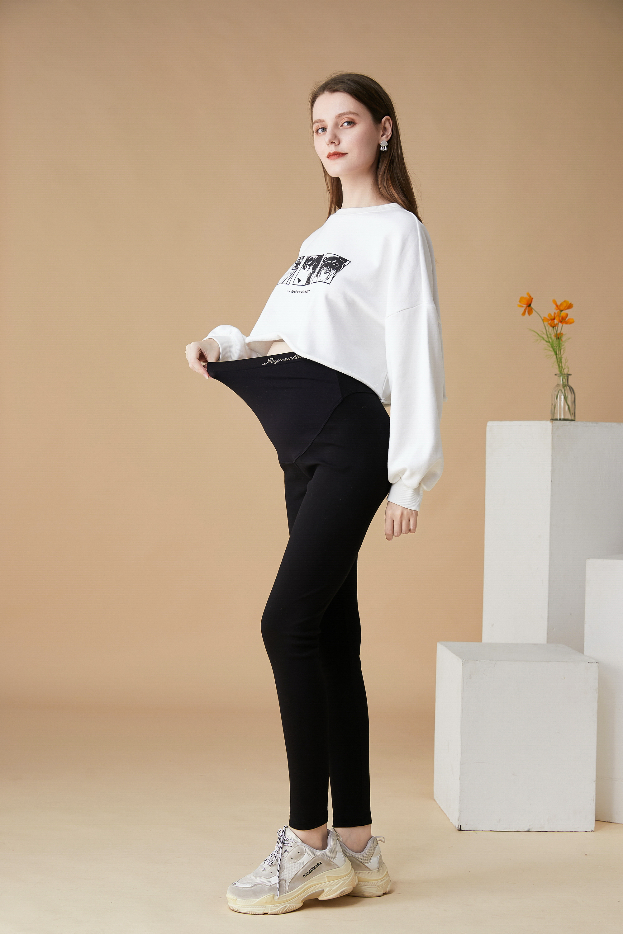 Quần Legging Nịt Bụng Cho Bà Bầu, Hàng Đẹp Cao Cấp, Siêu Co Giãn, Mềm Mịn, Thoáng Khí, Legging Bầu Seamless 3D liền mảnh, Nịt bụng nâng bụng, Nâng Mông, Tôn Dáng, Mã KQ01Đ