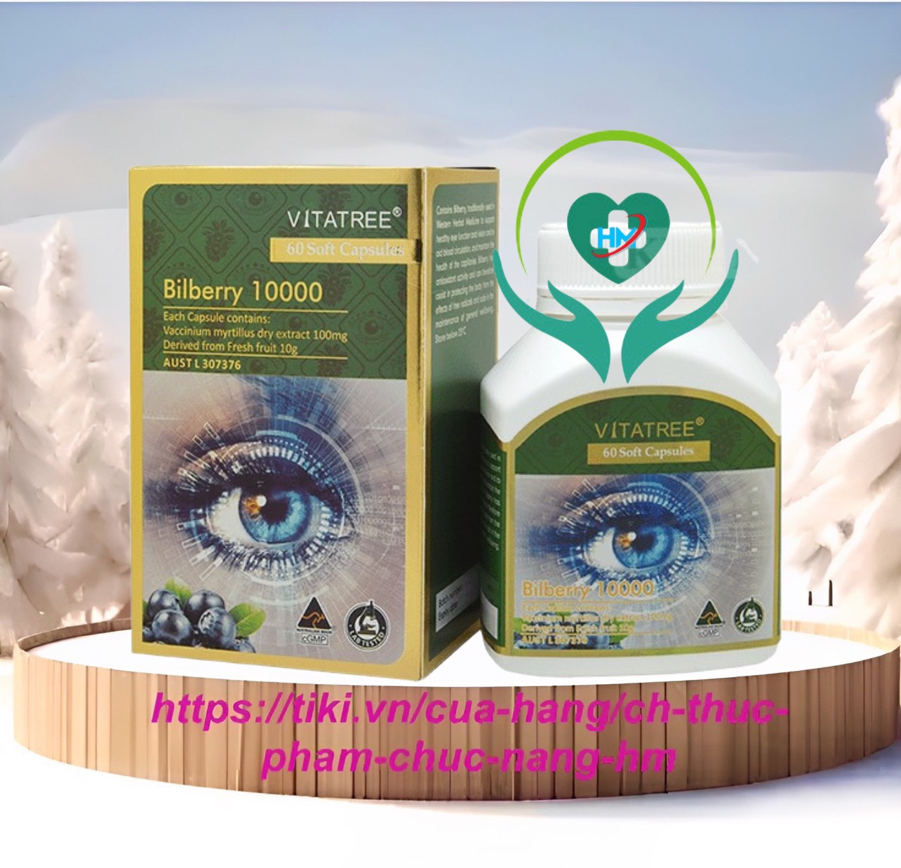 Bổ mắt Vitatree Bilberry, lọ 60 viên, nhập khẩu Úc