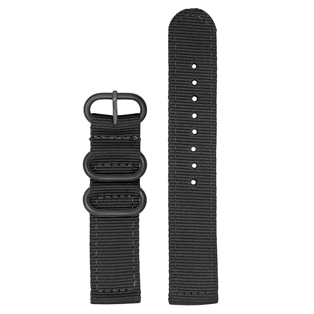 18,20,22,24mm Canvas Watch Strap Replacement Woven Fabric Watch Band with Three Steel Buckle