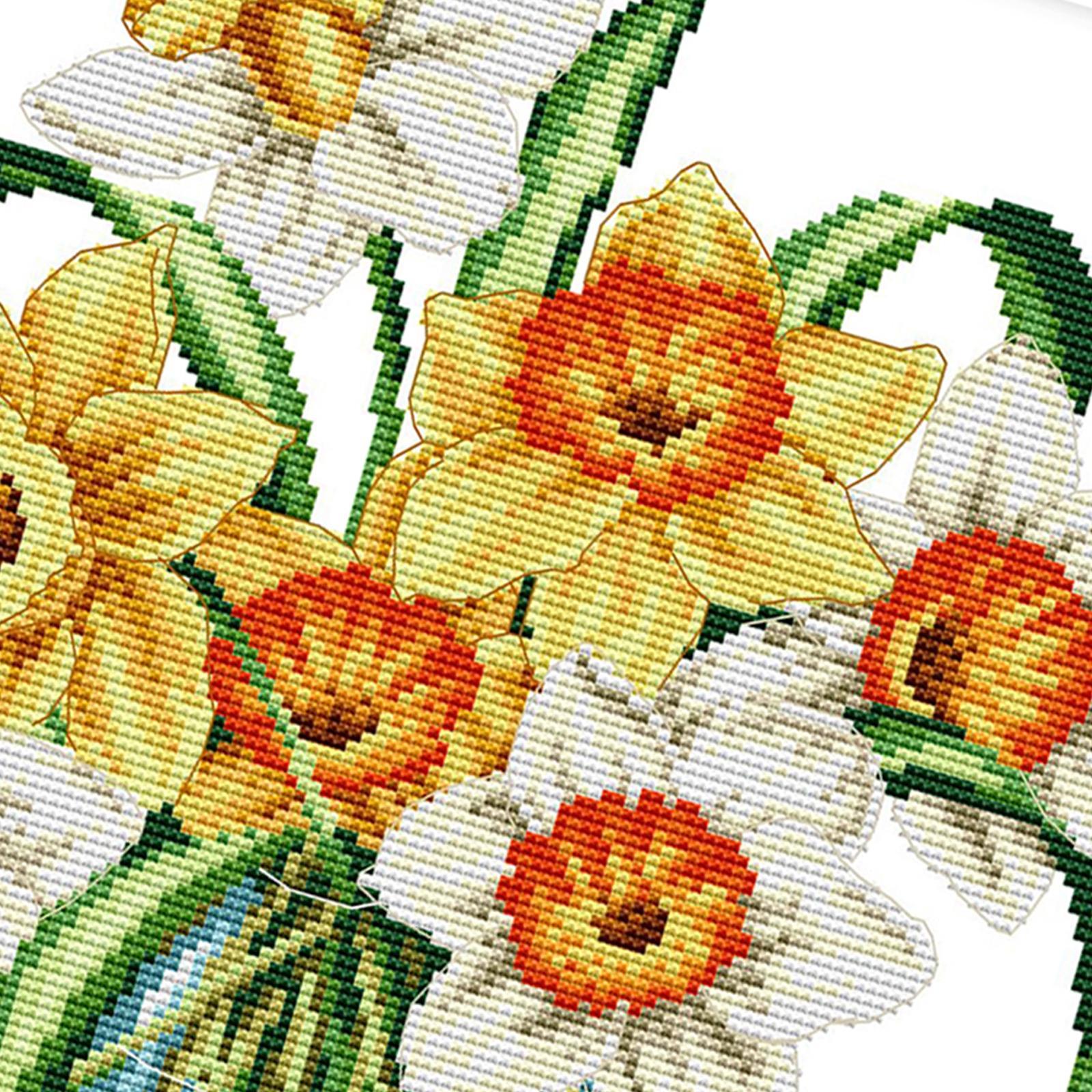 Flower Cross Stitch Stamped DIY Adult Beginners Embroidery Starter Kits