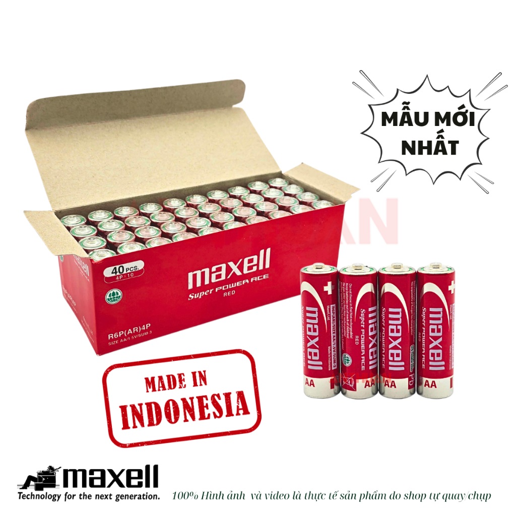Pin tiểu Maxell AA Chất Lượng Cao, Siêu Bền dùng cho các thiết bi điện tử gia dụng - Hàng chính hãng