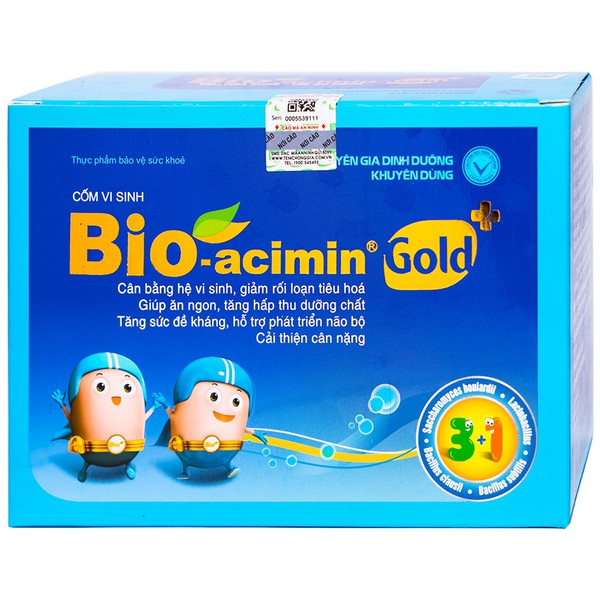 Bioacimin gold - Cốm Bioacimin gold mẫu mới cốm vi sinh cho trẻ biếng ăn hộp 30 gói ( bio acimin)