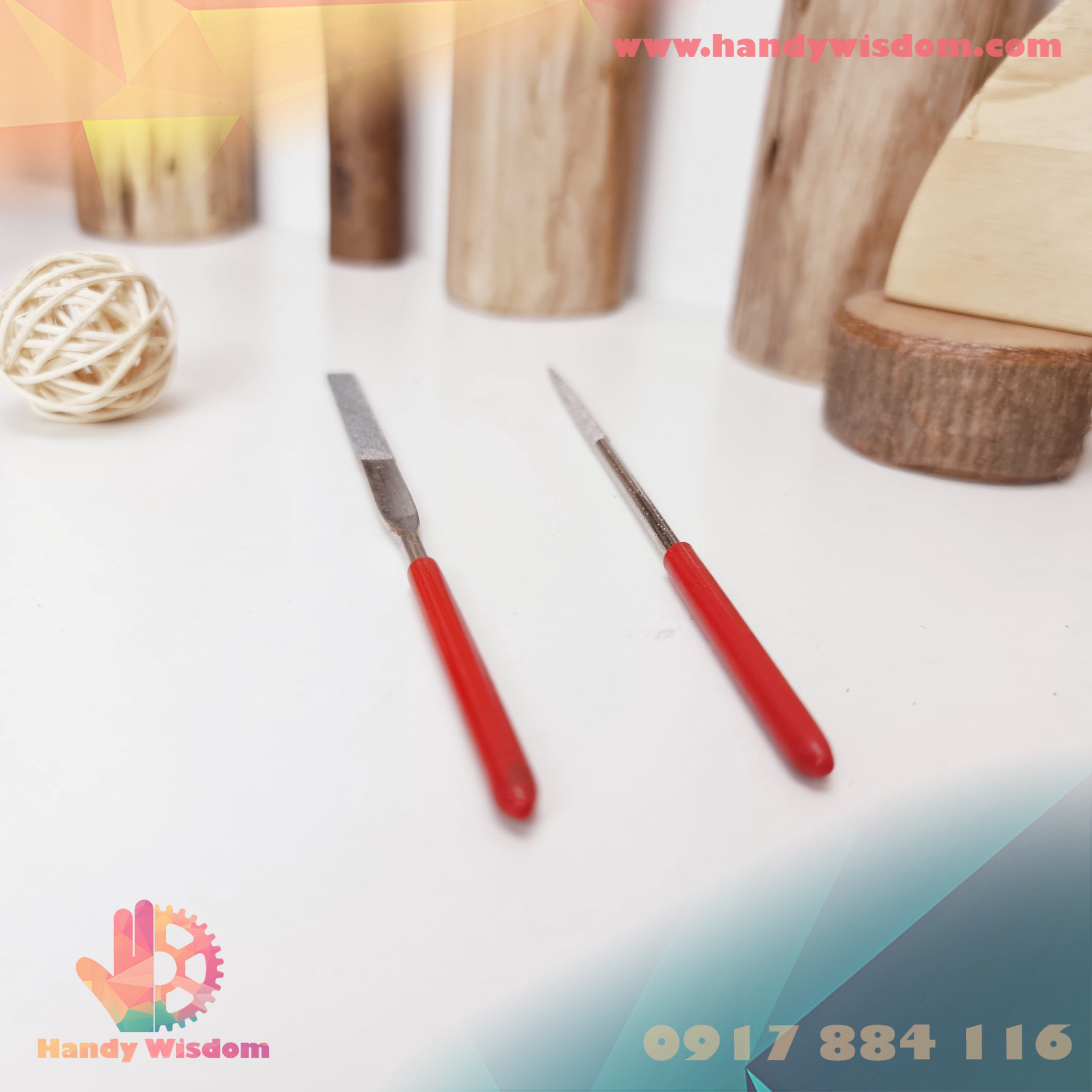 Bộ 2 dũa mài gỗ đầu tròn & dẹt