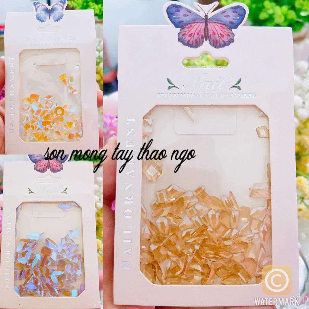 100 Hạt Đá 3D Trong Suốt Đính Móng Nghệ Thuật dành cho Nail