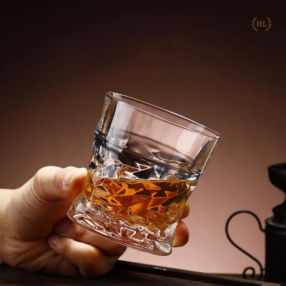 BỘ 6 LY TT phục vụ WHISKY | CỐC thủy tinh trong thời thượng | Ly uống rượu mạnh 310ml miệng loe , đồ gia dụ
