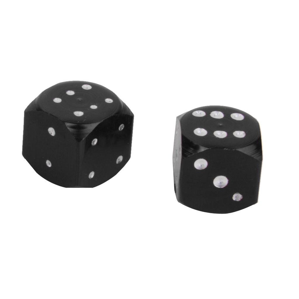 2Pcs Valve Motorcycle Car Tire Valve Metal Dice Black