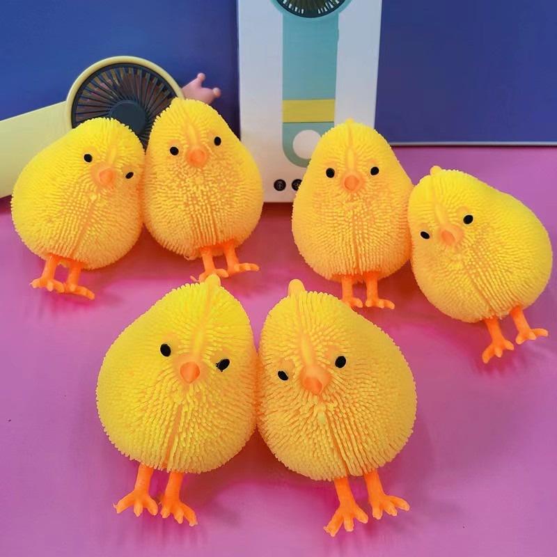 GÀ VÀNG phát sáng đồ chơi squishy bóp tay mềm mịn đàn hồi dễ thương giải tỏa căng thẳng