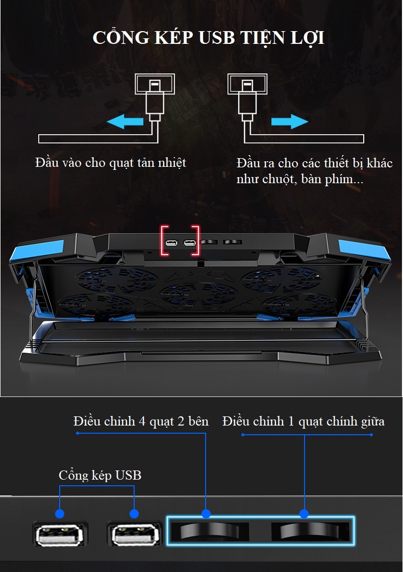 Đế tản nhiệt tăng hiệu suất làm việc cho laptop p9-1