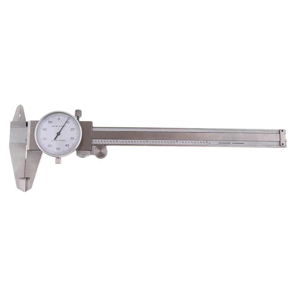 Stainless Steel Dial Caliper Vernier Gauge Micrometer Measure 0-6''