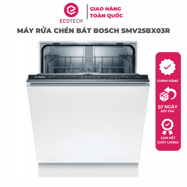 Máy Rửa Chén Bát Độc Lập 12 Bộ Châu Âu BOSCH SMV25BX03R - Hàng Chính Hãng