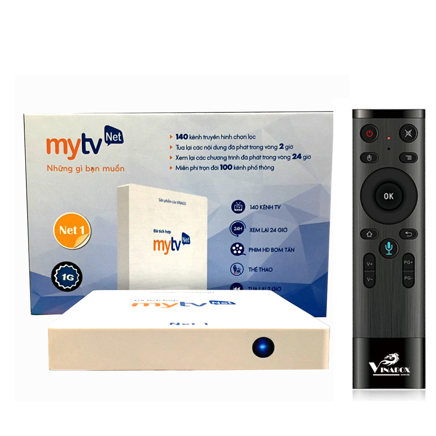Hộp Android tivi box MyTV Net 1 - Điều khiển giọng nói với KM650V Hàng Chính Hãng