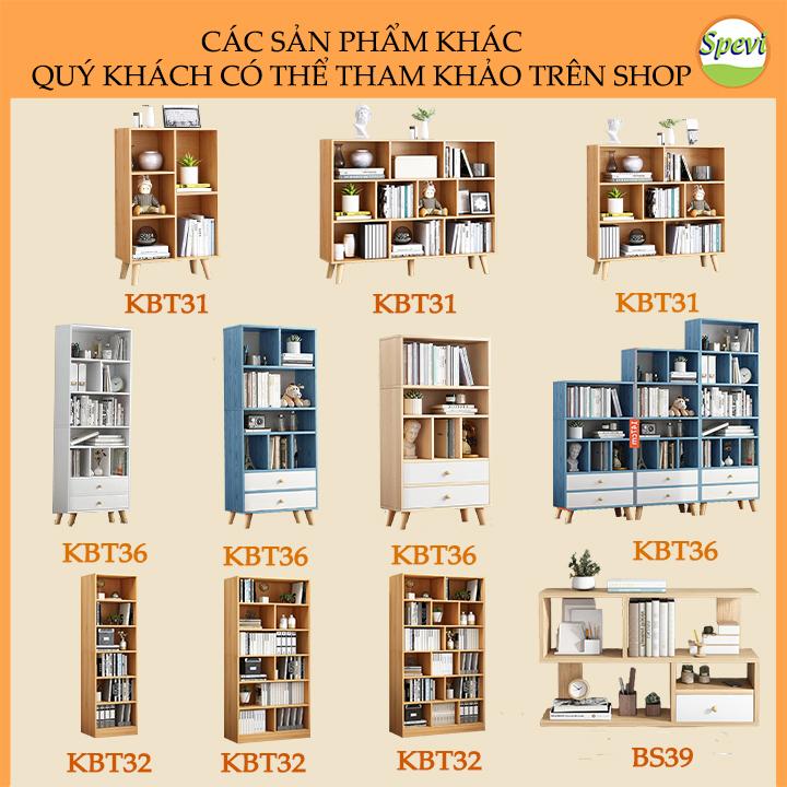 Tủ Kệ Sách Gỗ Đẹp Hiện Đại Đa Tầng FIVO Mã FB60 Nội Thất Lắp Ráp Đơn Giản, Chất Liệu Gỗ MDF Phủ Melamine Chống Thấm Bề Mặt Cực Tốt Hàng Cao Cấp, Có Kèm Tấm Lưng (Kích Thước 50x24x92cm)