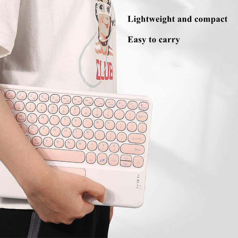 Bàn Phím Không Dây Bluetooth Nga Tiếng Ả Rập Thái Norsk Có Bàn Di Chuột Cho iPad Pro Không Khí Xiaomi Huawei Android Windows Máy Tính Bảng