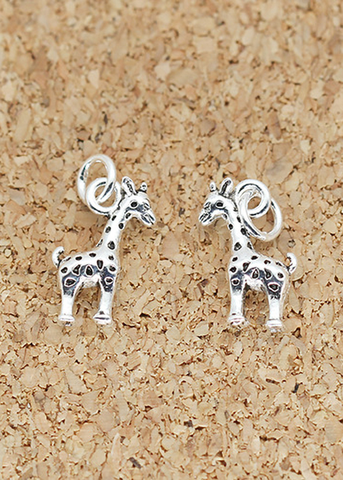 Combo 3 cái charm bạc hình hươu cao cổ treo - Ngọc Quý Gemstones