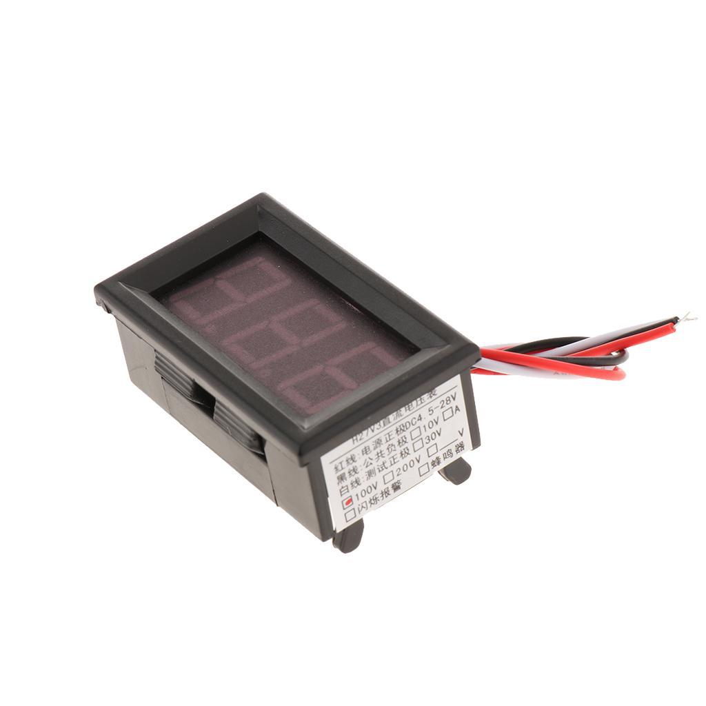 DC0-100V 3-wire LED Digital Voltage Meter Voltmeter Red / Blue Display Color