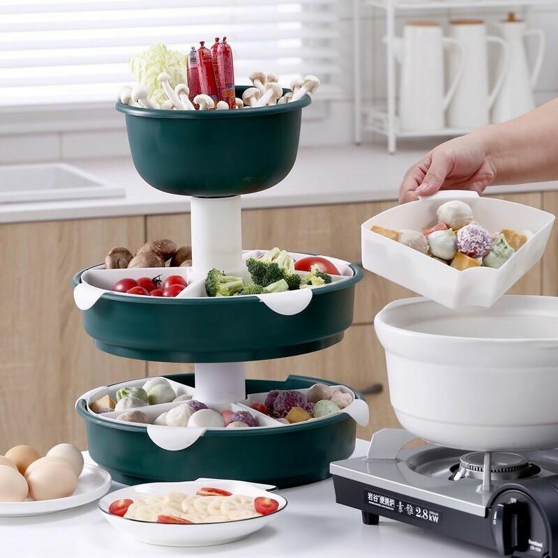 PVN22655 Kệ đựng rau,củ đa năng 3 tầng xoay 360 độ T2