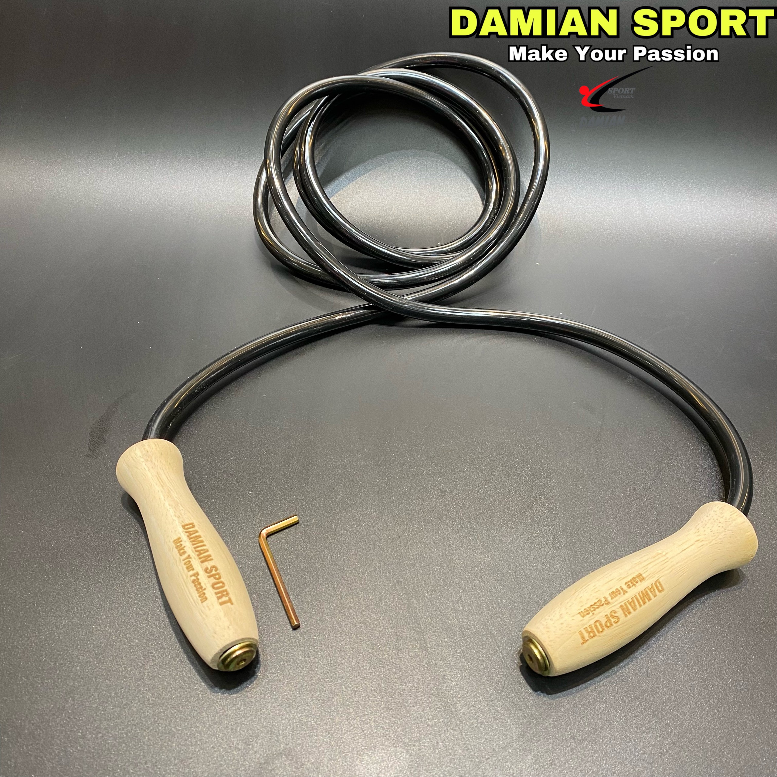 Dây nhảy thể lực Muay Thái, Boxing, Kick Boxing, MMA, Tán Thủ, Dây dài 3 mét, Nặng 500 gram, Đường kính dây 12mm, dày 2mm