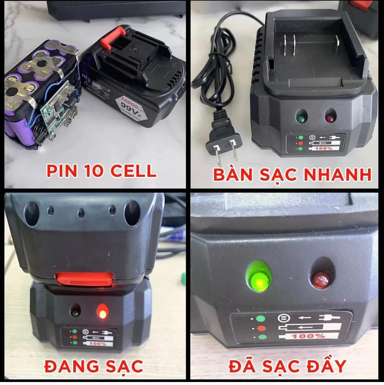 Máy Siết Bulong Pin không chổi than full box, TẶNG 1 đầu khẩu chuyên dụng