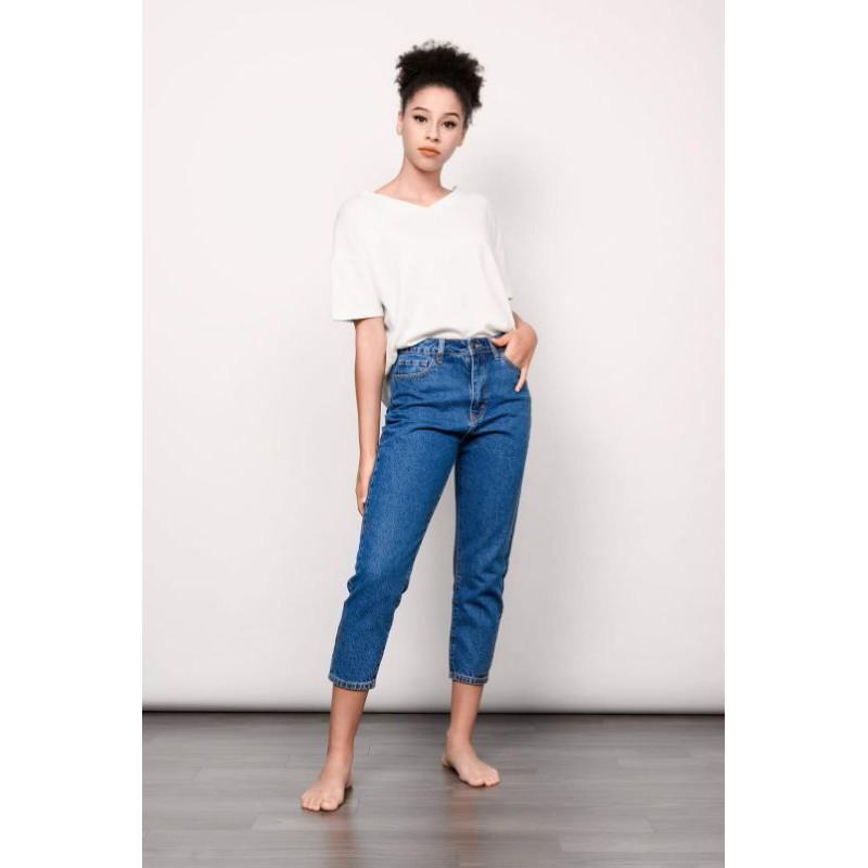 Quần Mom Fit Jeans - Pre Navy Blue