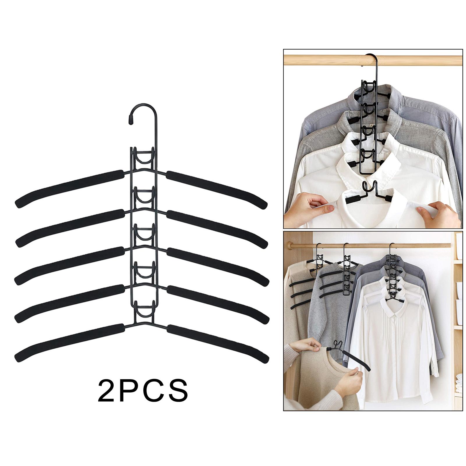 5 in 1 Multi Layer Metal Clothes Hangers Rack for Coat Sweater Skirt Pants, Widely Use