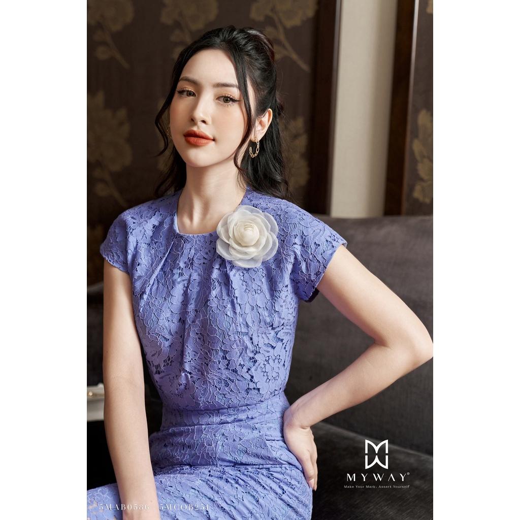 Sét Áo Chân Váy Ren Nữ MY WAY Cài Hoa Sang 5MAB0586-5MCOB251