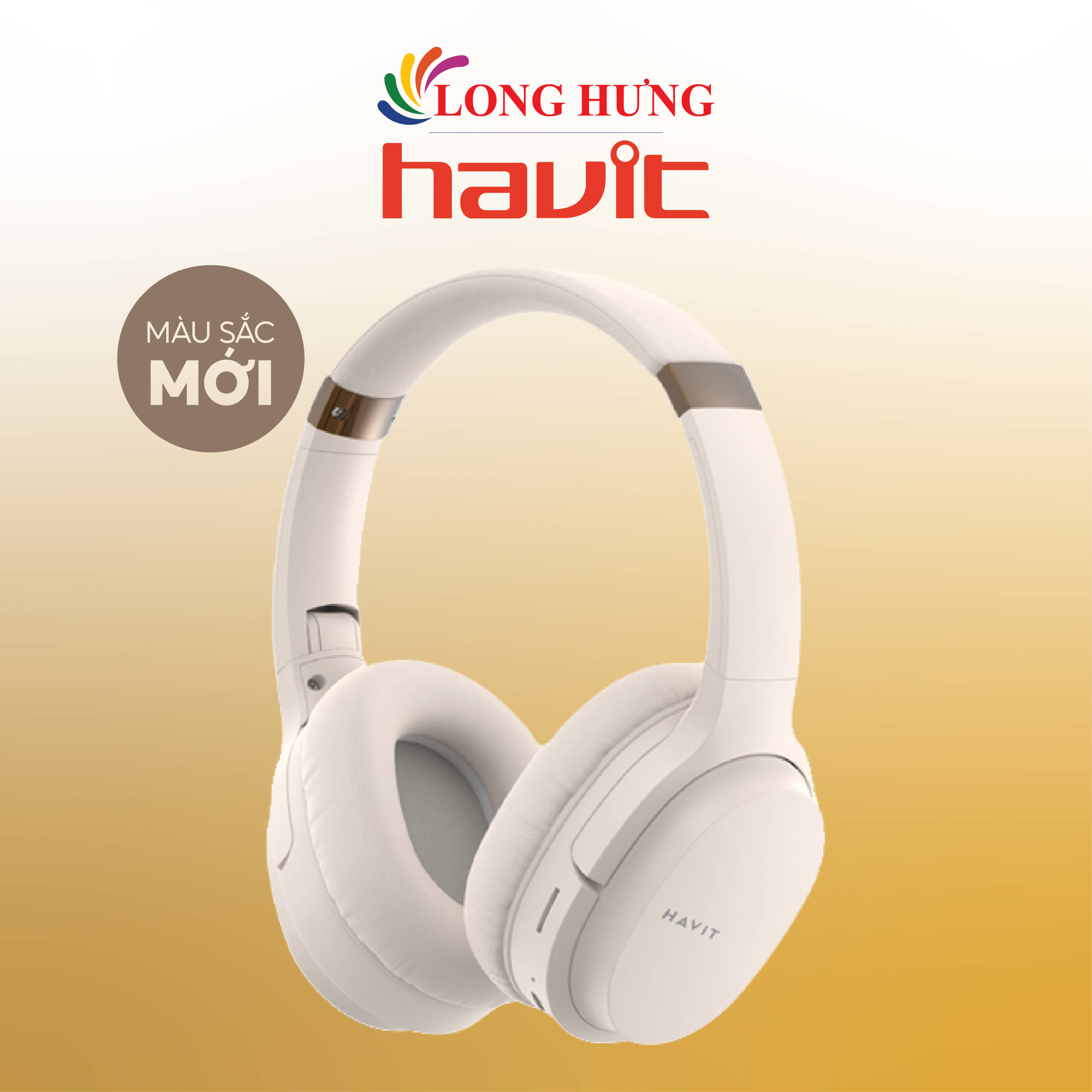 Tai Nghe Chụp Tai Bluetooth Havit I62 Bt 5.0 Hvbt - I62 - Hàng Chính Hãng - Vàng Đồng