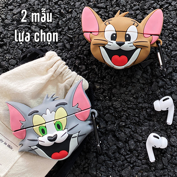 Túi silicon cho tai nghe Airpods Pro mẫu Tom và Jerry