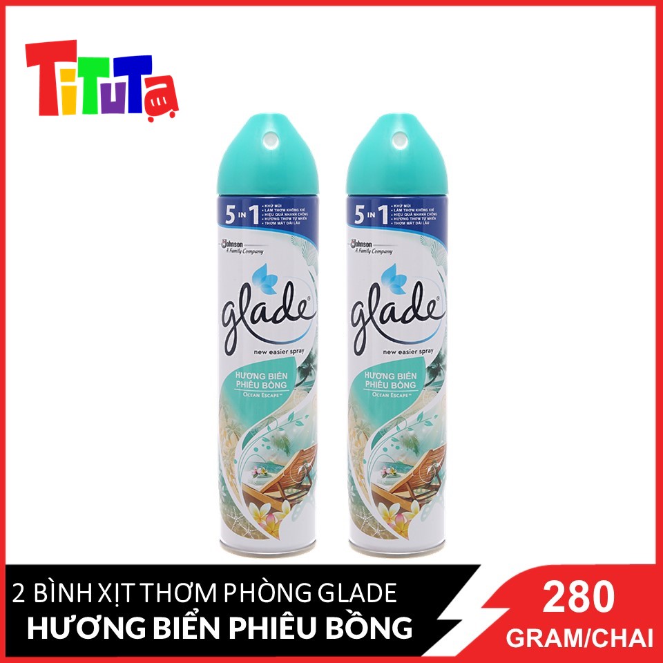 Combo 2 Chai Bình Xịt Thơm Phòng Glade Nature Hương Biển Phiêu Bồng 280gx2