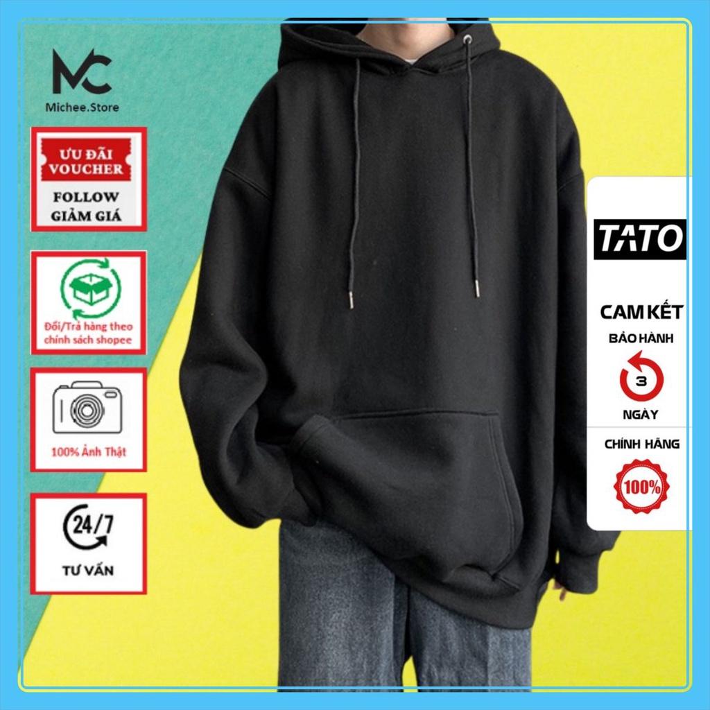 Áo Hoodie Nam Nữ Unisex , Áo nỉ Sweater có Mũ 2 lớp cao cấp chui đầu Form Rộng Chất Liệu Nỉ Bông Trơn Nhiều Màu