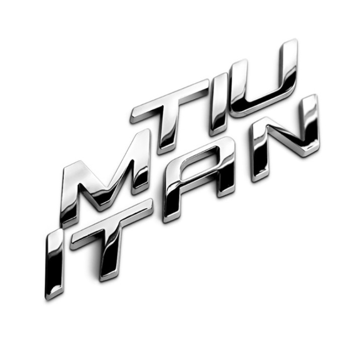 Decal tem chữ inox TITANIUM dán đuôi xe ô tô đảm bảo chắc chắn