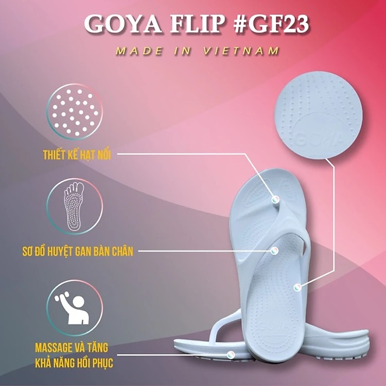 [HOT] Dép Thể thao chạy bộ Goya Flip GF23 - Màu Trắng