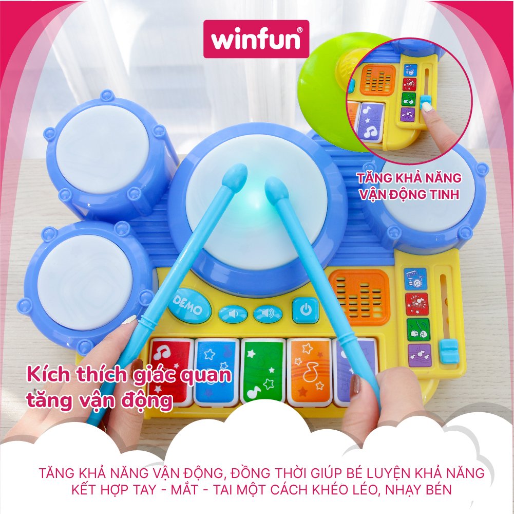 Bộ đồ chơi trống đàn kết hợp có đèn nhạc Winfun 2034