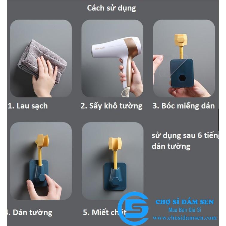 Giá Đỡ Vòi Sen Dán Tường Xoay 360 Dán tường siêu dính treo vòi hoa sen tắm đứng không khoan đục tường G163-MTVoiNuoc