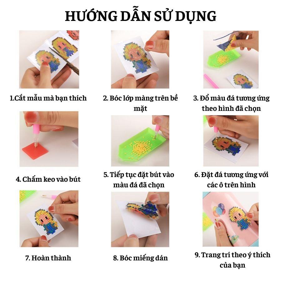 20 Tranh Đính Đá Cho Bé Tạo Sticker Đính Đá Mini Nhiều Chủ Đề