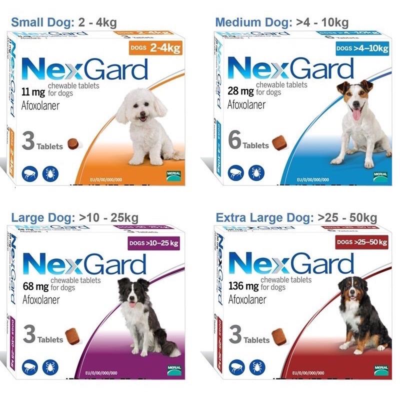 NexGard  - Loại bỏ ve rận, bọ chét ghẻ DEMODEX, SARCOPTES chó mèo 1v