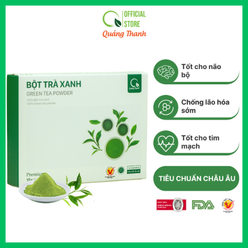 Bột Trà Xanh Sấy Lạnh Nguyên Chất - Đắp mặt làm dịu da, kháng khuẩn, kháng viêm, giảm cân - Hộp 45g