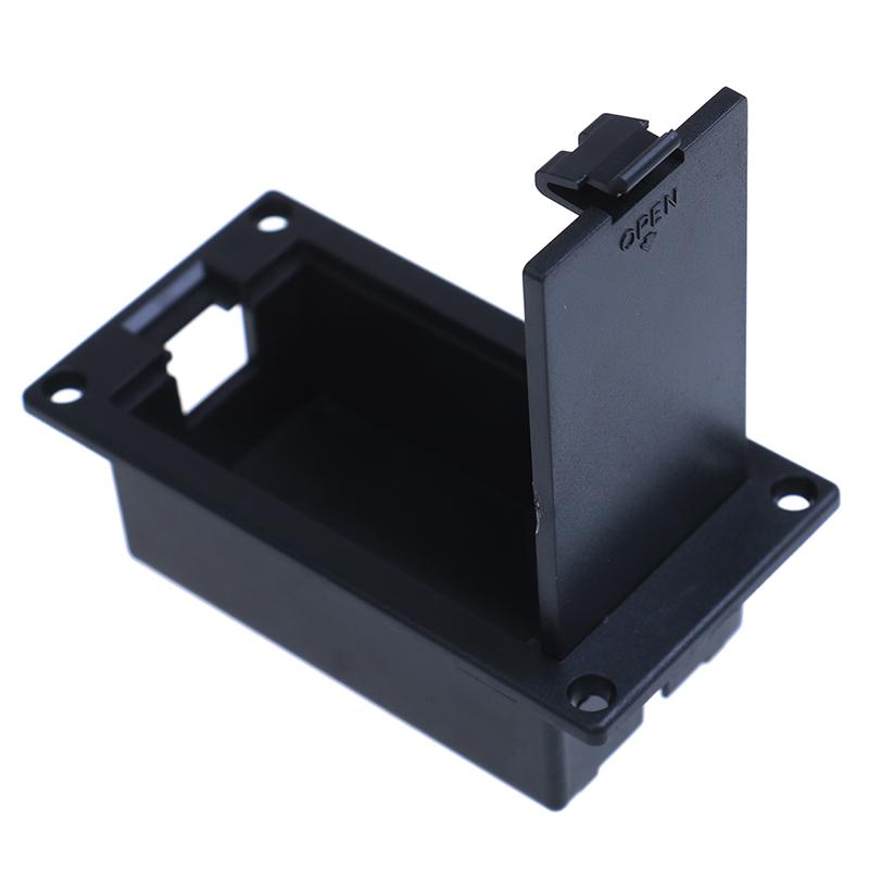 1 Máy Tính Đen Phẳng Gắn Pin 9V Hộp Giá Đỡ Màu Đen Cho Đàn Guitar Điện Bass Lưu Trữ Bao Bán