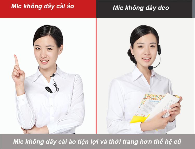 Máy trợ giảng aproro T9 2.4G phiên bản micro cài ve áo ( hàng nhập khẩu )