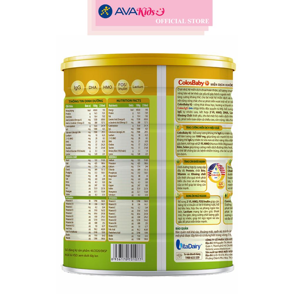 Sữa Bột Colosbaby IQ Gold 2+ 800g - Lon - Hàng chính hãng - Hàng Chính Hãng