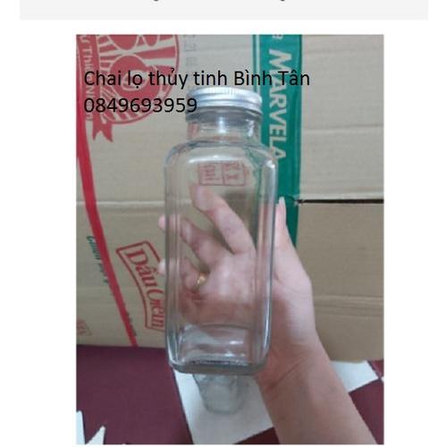 Chai thủy tinh Vuông bát giác - nắp nhôm 500ml