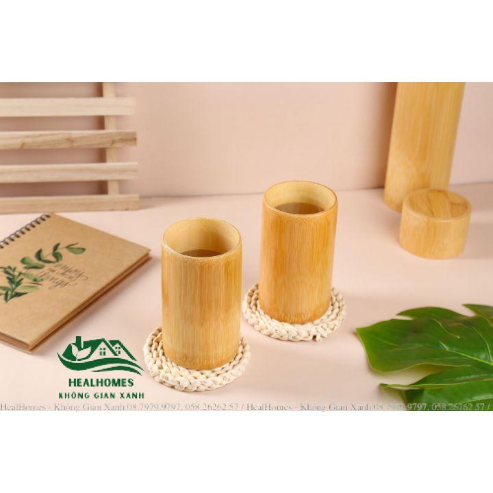 Cốc tre tự nhiên HealHomes nhiều size, sản phẩm Mây Tre Đan thủ công trang trí decor, đồ gia dụng thân thiện môi trường