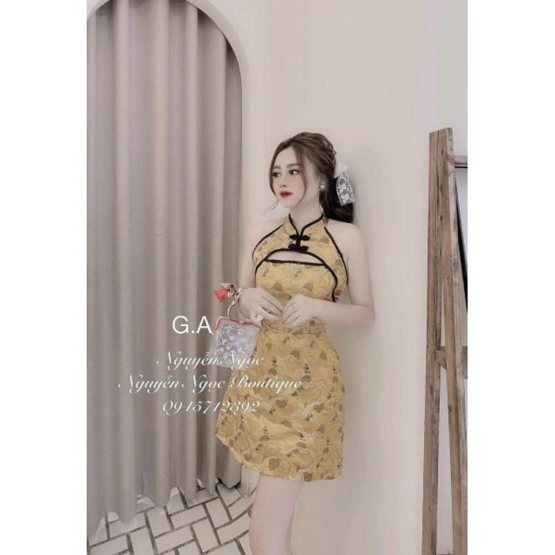 Sườn xám cách tân họa tiết lạ độc đáo
