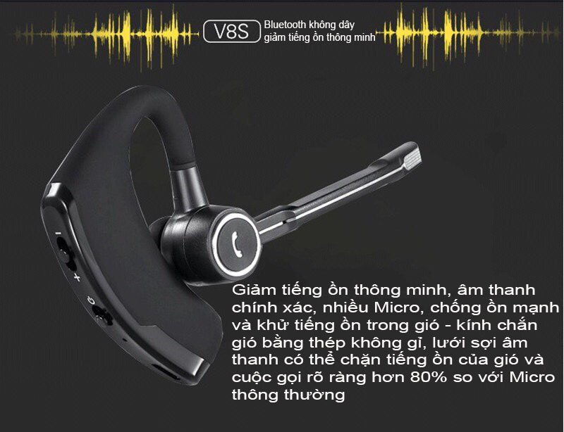 Tai Nghe Bluetooth không dây Anncoe V8S - Bluetooth 5.0 - Công Nghệ Chống Ồn CVC6.0 -Thời gian sử dụng 10 tiếng - Phiên Bản Mới - Hàng Chính Hãng