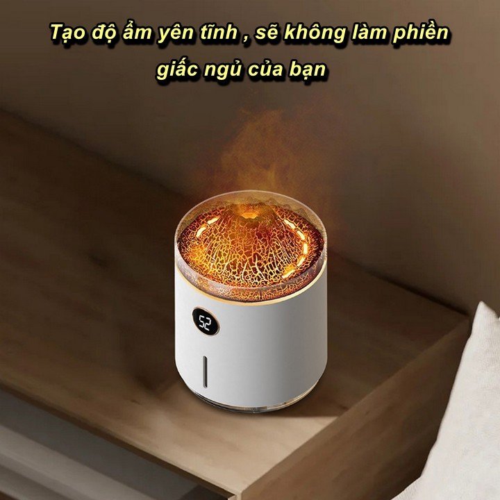 Máy Tạo Độ Ẩm Khuếch Tán Hương Thơm Volcano Smoke 350ml Đèn LED Hiệu Ứng Núi Lửa - Home and Garden