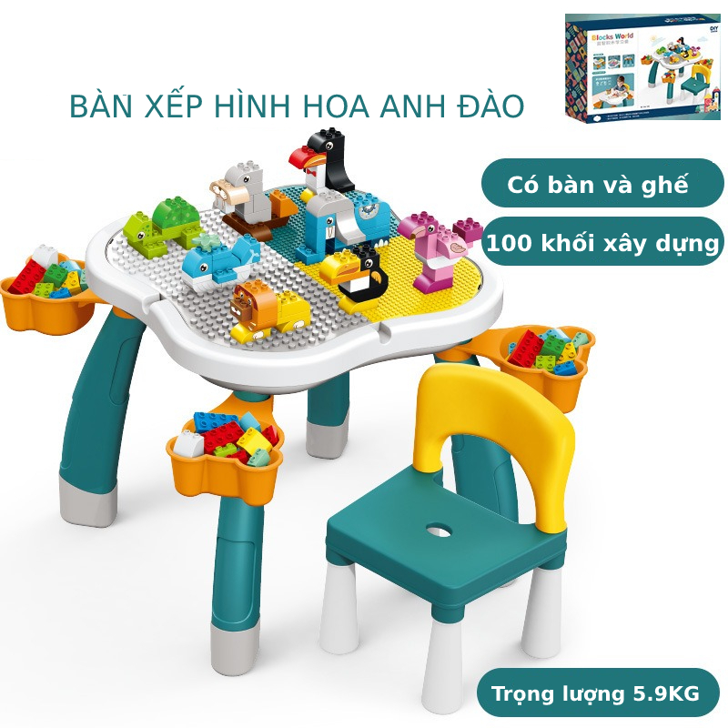 Bàn xếp hình đa năng hoa anh đào giúp trẻ thông minh và phát triển trí tuệ