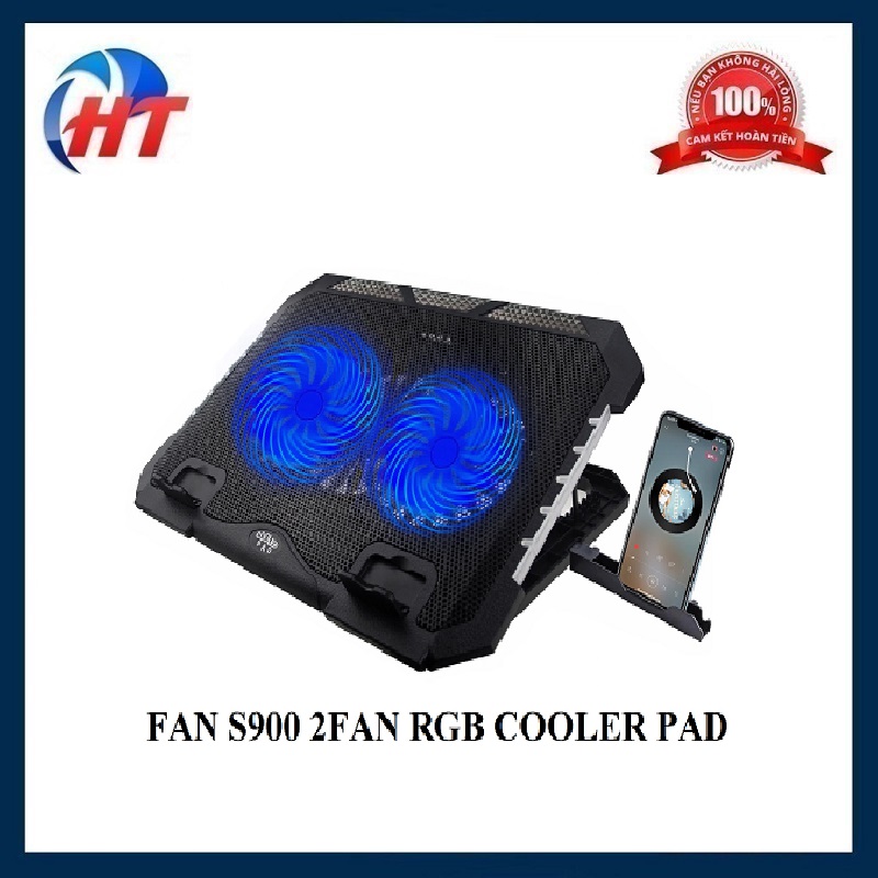 ĐẾ TẢN NHIỆT LAPTOP S900 2 FAN RGB - HT