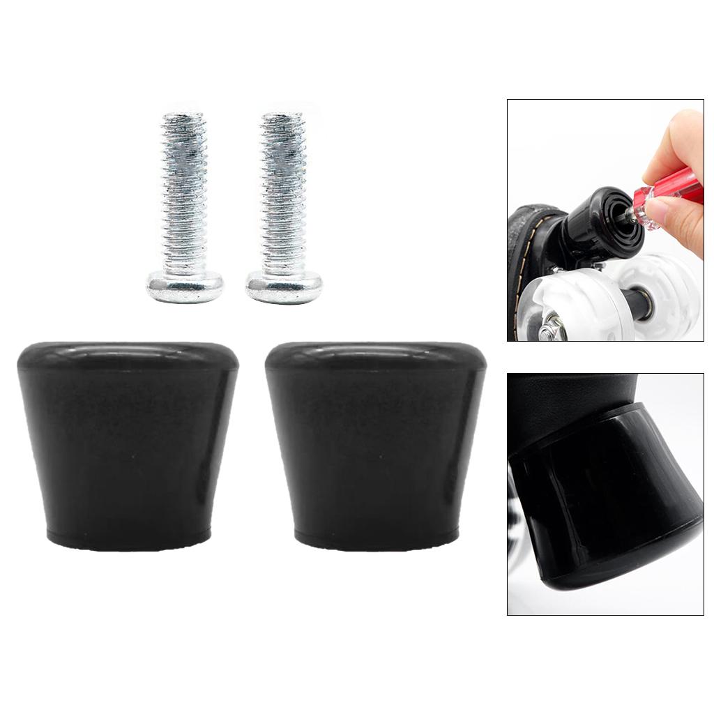 2x Inline Skates Roller Brakes Block Non-Slip Safety Stopper Black