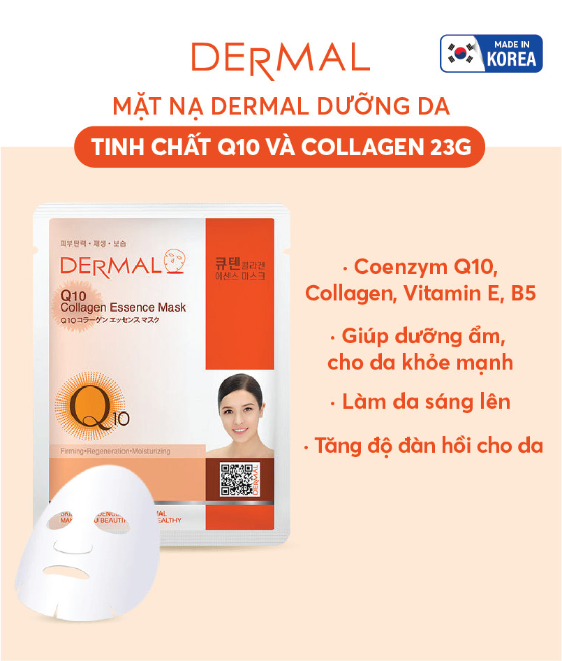 [ Tặng thêm 2 miếng ] Combo 10 miếng mặt nạ dưỡng da Dermal Hàn Quốc